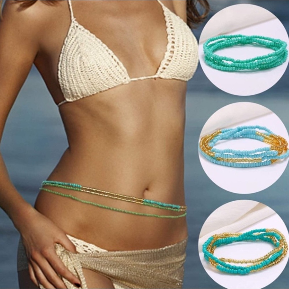 🌴3 PC SET!!! Beaded SEED Strands for Necklaces, BELLY, Bracelets, Anklets - Picture 9 of 9